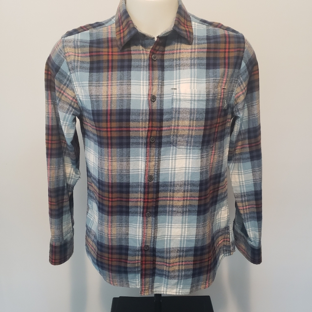 Eddie Bauer Men's Button Down Cotton Bristol Flannel Bayleaf Plaid Size Medium